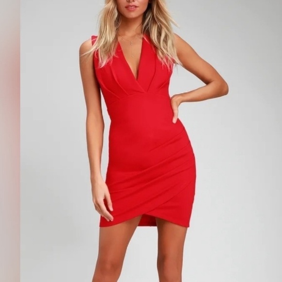 Lulus Dresses & Skirts - Lulu's Cocktail Hour Red Wrap Dress size S